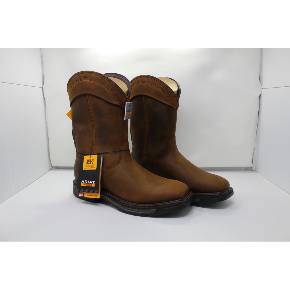 Ariat Mens Workhog XT H2O Waterproof Work Boots Brown Leather 10.5